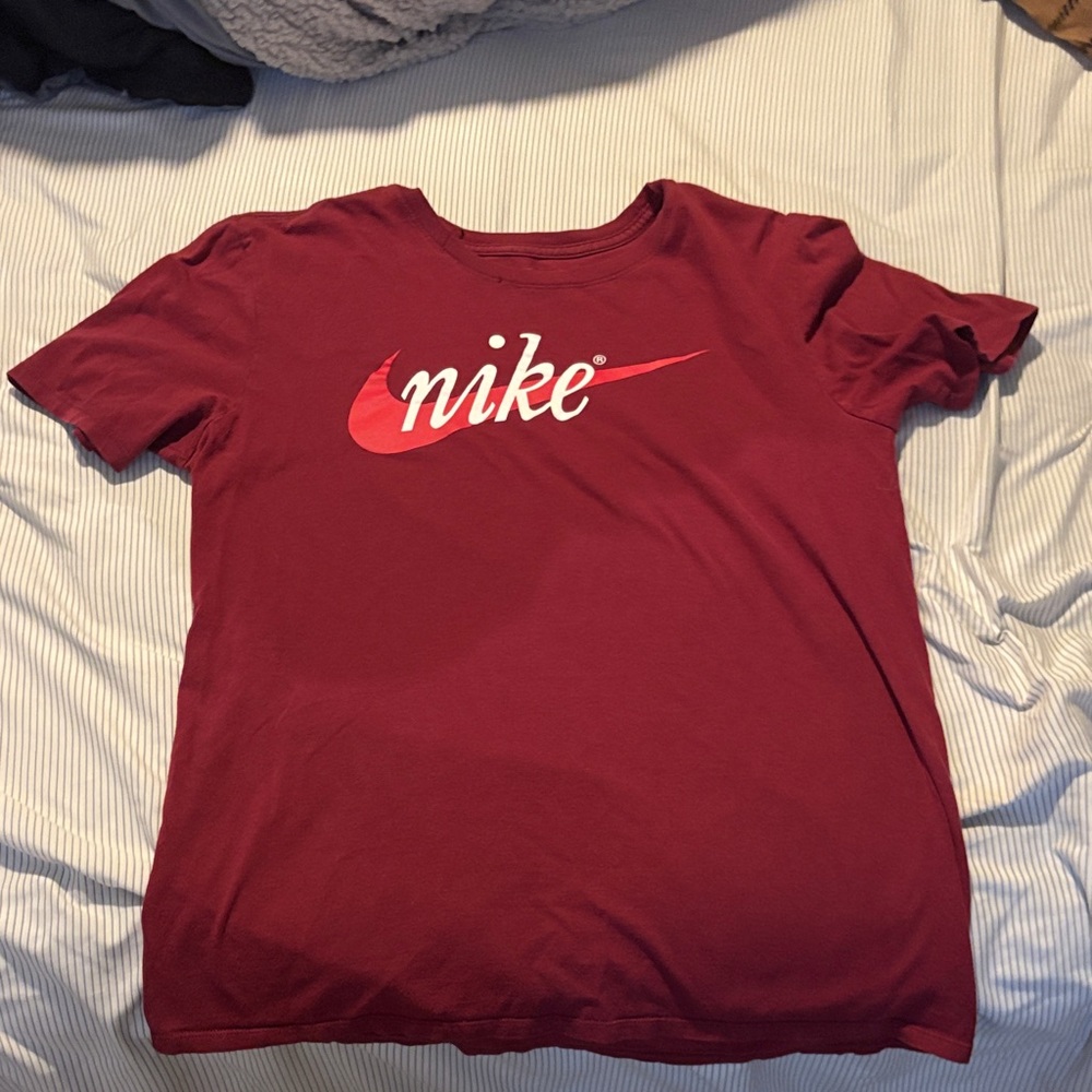 Nike Maroon Tee with Red Swoosh